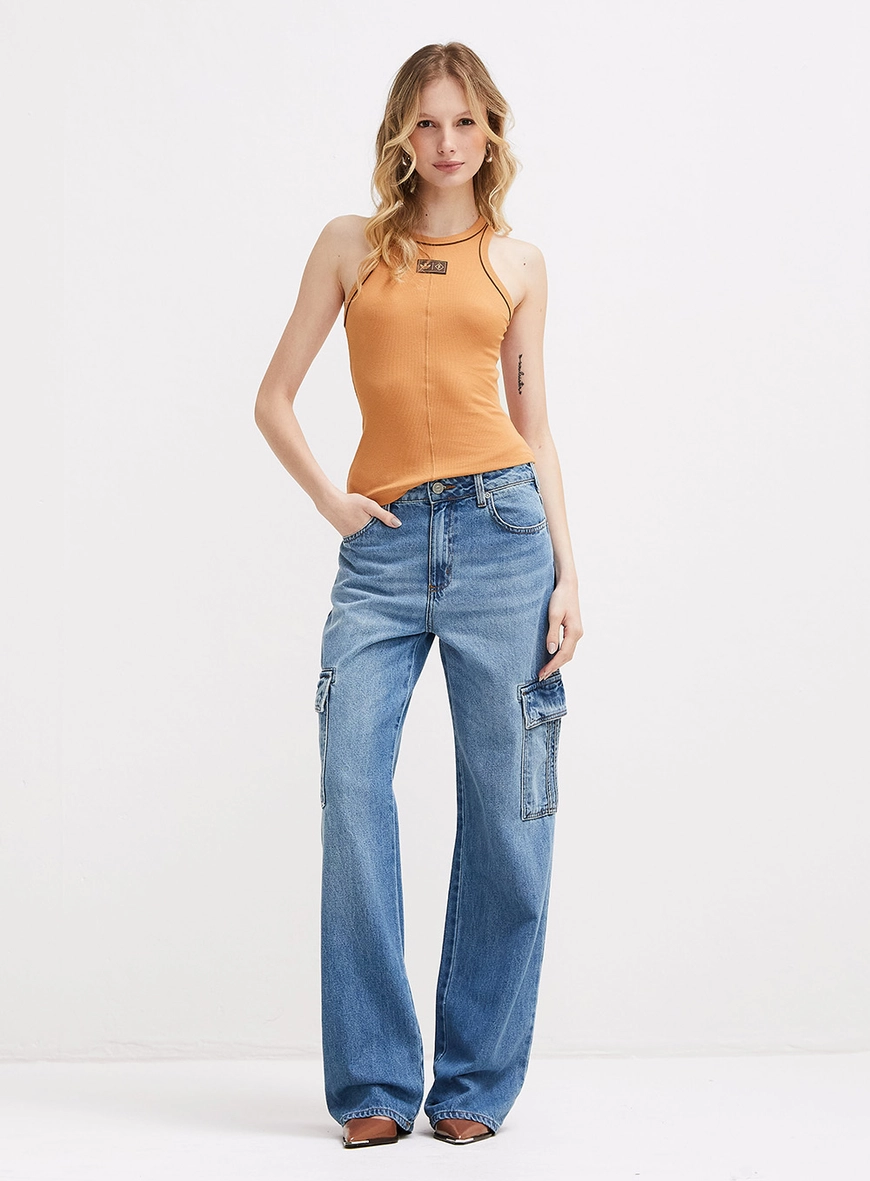 Calça Jeans Feminina Raquel Wide Leg Índigo 1