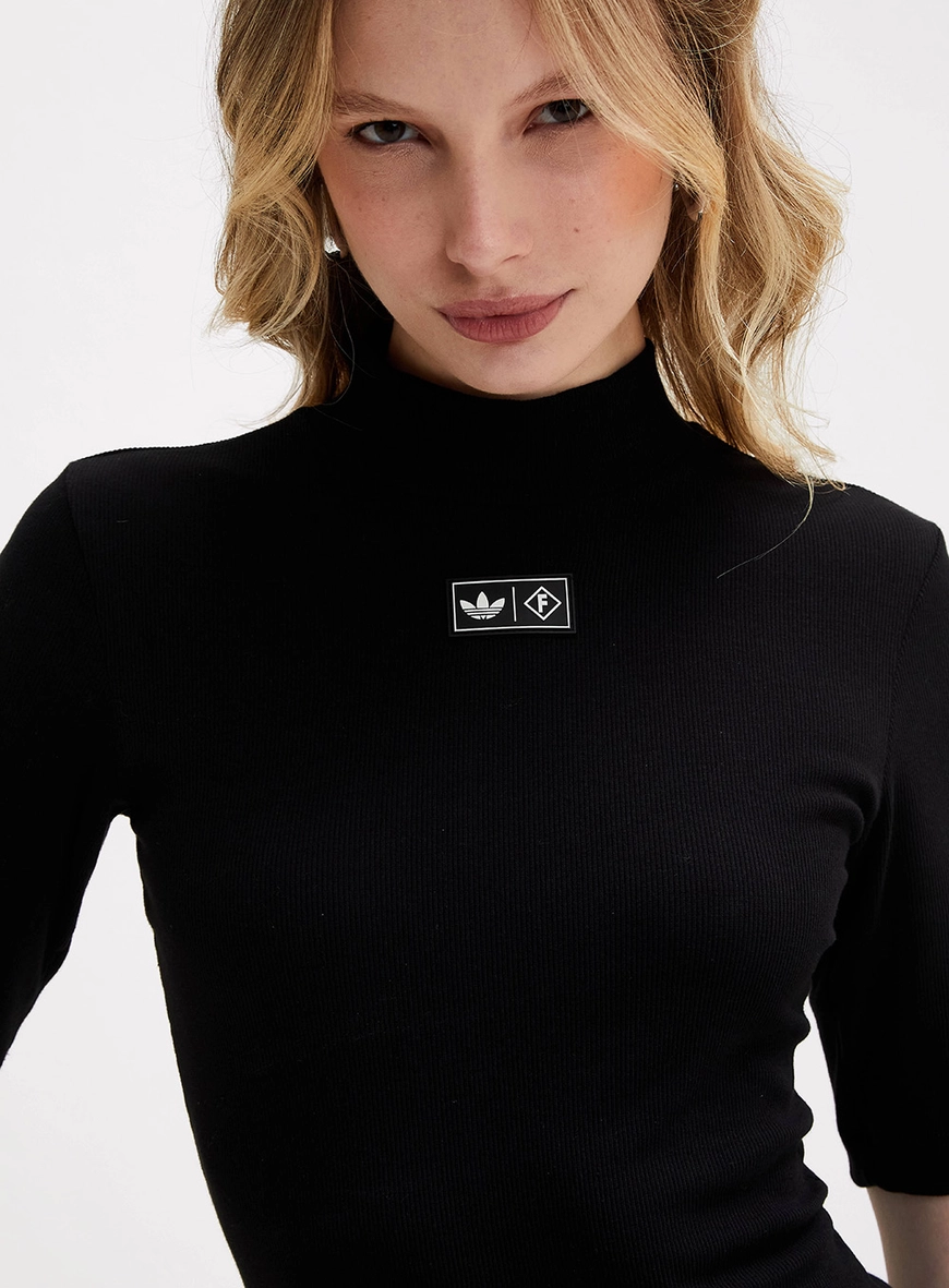 Blusa Gola Alta Com Mangas Média Forum | Adidas Preto 2