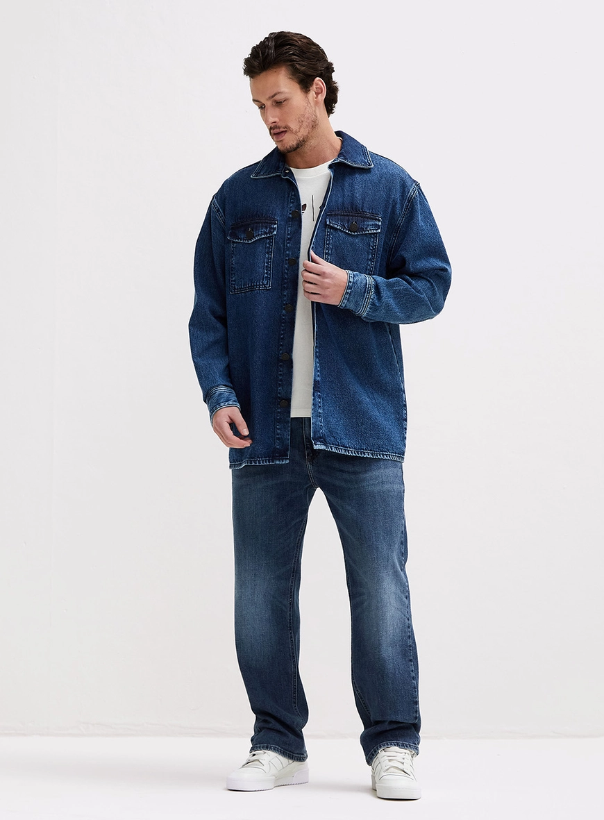 Camisa Jeans Over Shirt Unissex Forum | Adidas Índigo 1