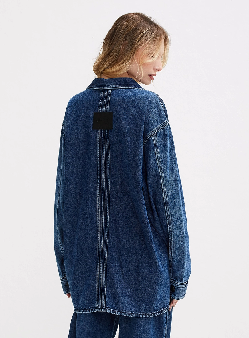 Camisa Jeans Over Shirt Unissex Forum | Adidas Índigo 4