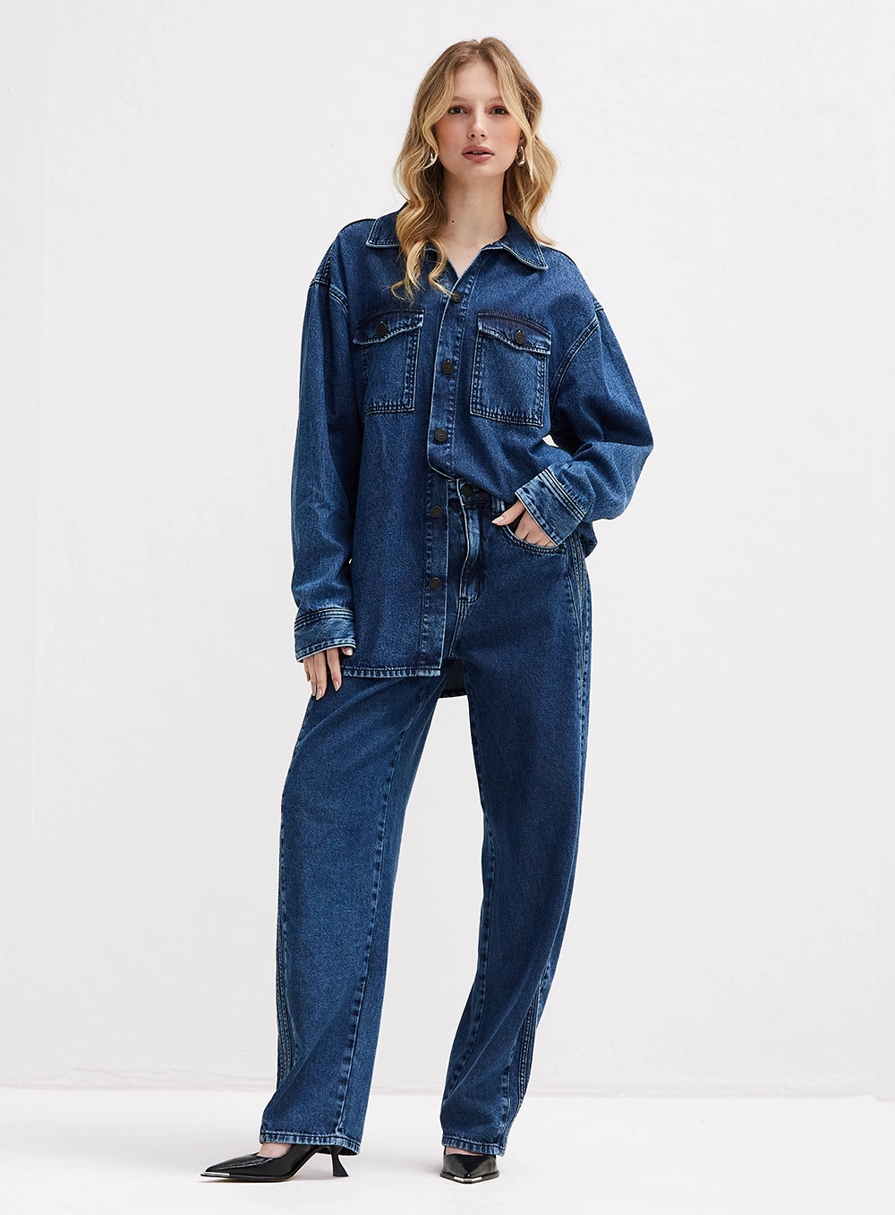 Camisa Jeans Over Shirt Unissex Forum | Adidas Índigo 2