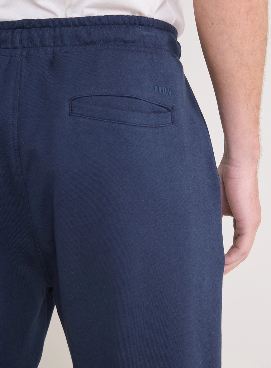 Calça Moletom Masculina Reta Com Cordão Azul 3