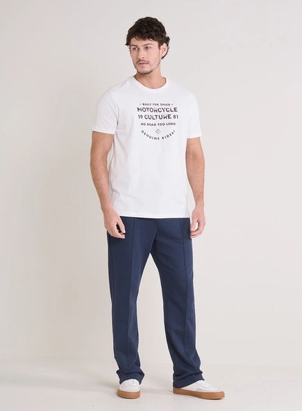 Calça Moletom Masculina Reta Com Cordão