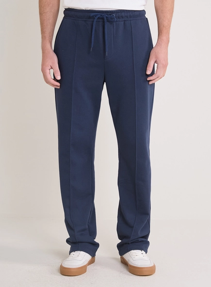 Calça Moletom Masculina Reta Com Cordão