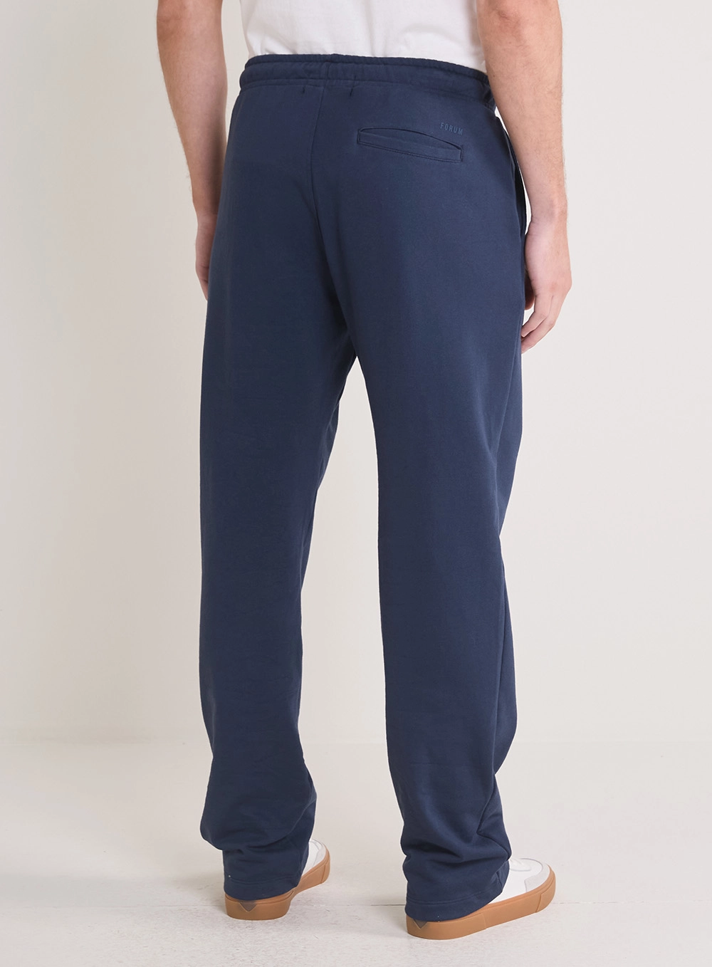 Calça Moletom Masculina Reta Com Cordão Azul 4