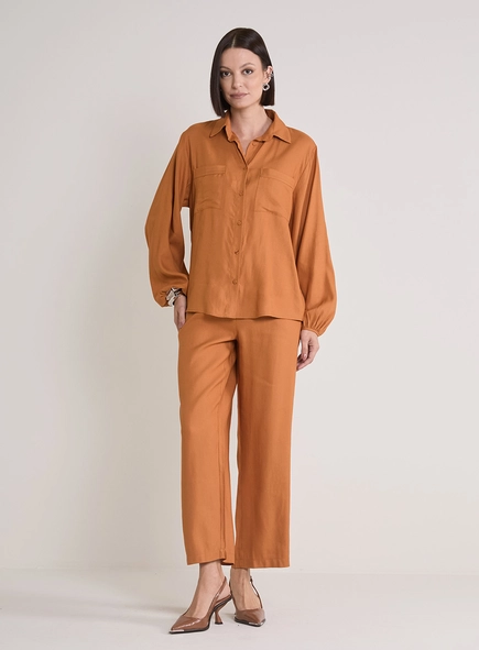 Calça Feminina Reta Cós Com Elástico