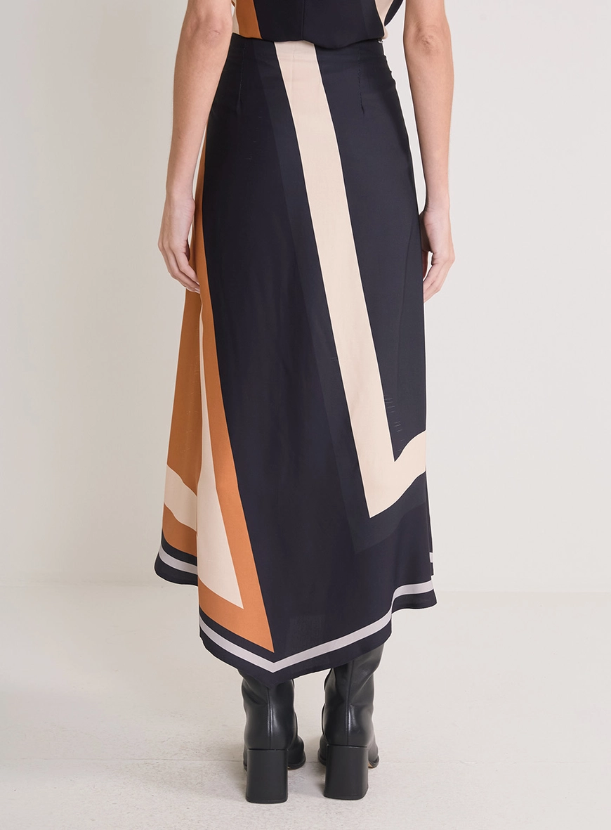 Saia Assimétrica Solta Estampada Estampados 4