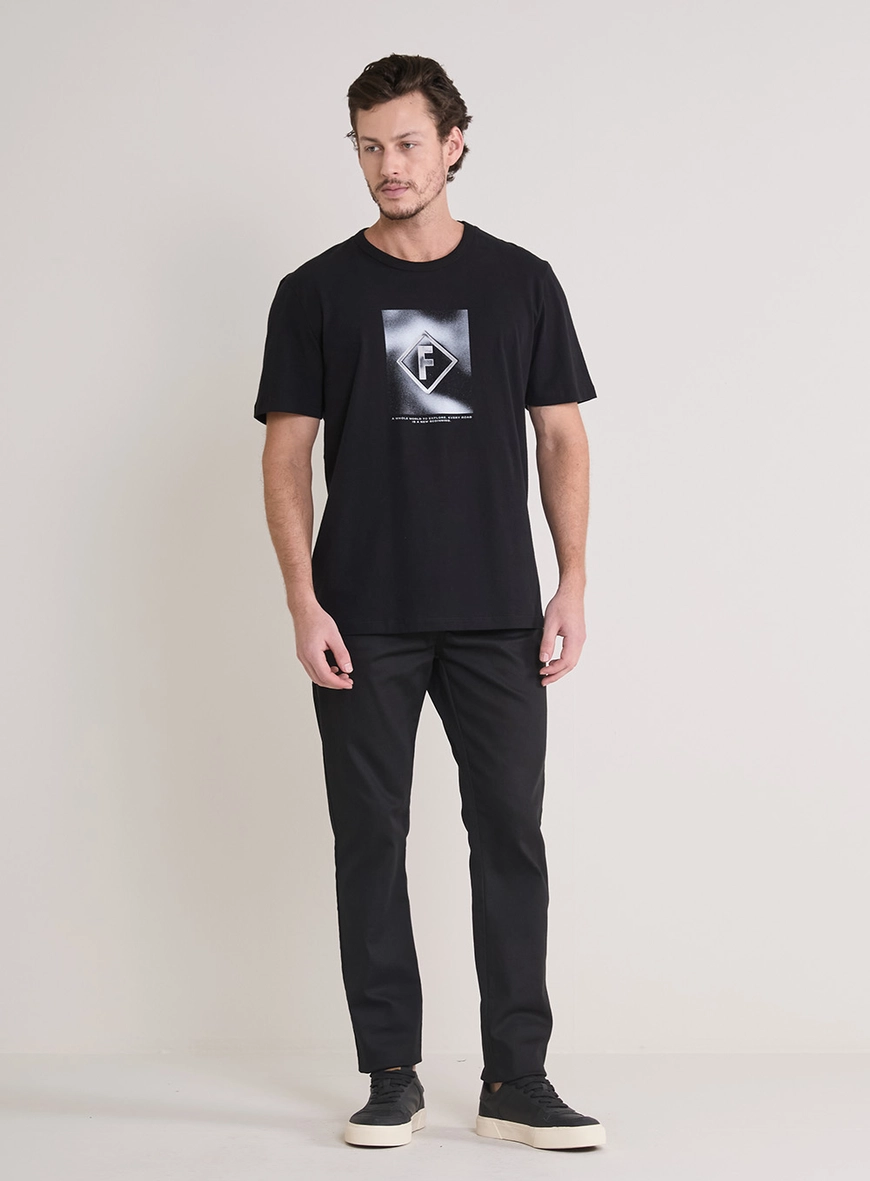 Camiseta Masculina New Box Com Estampa Preto 4