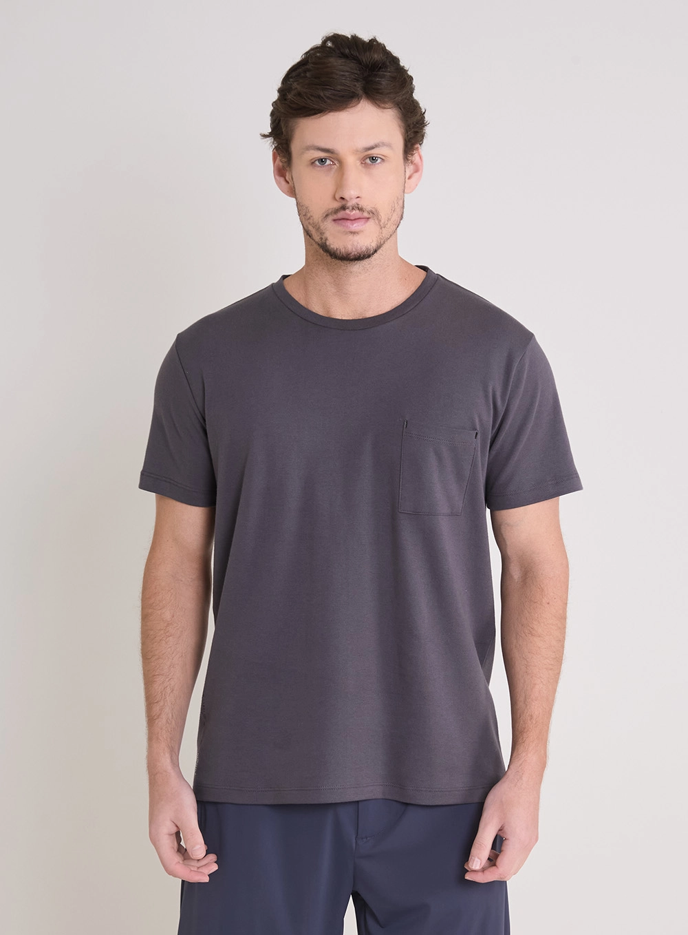 Camiseta Masculina New Slim CINZA 4