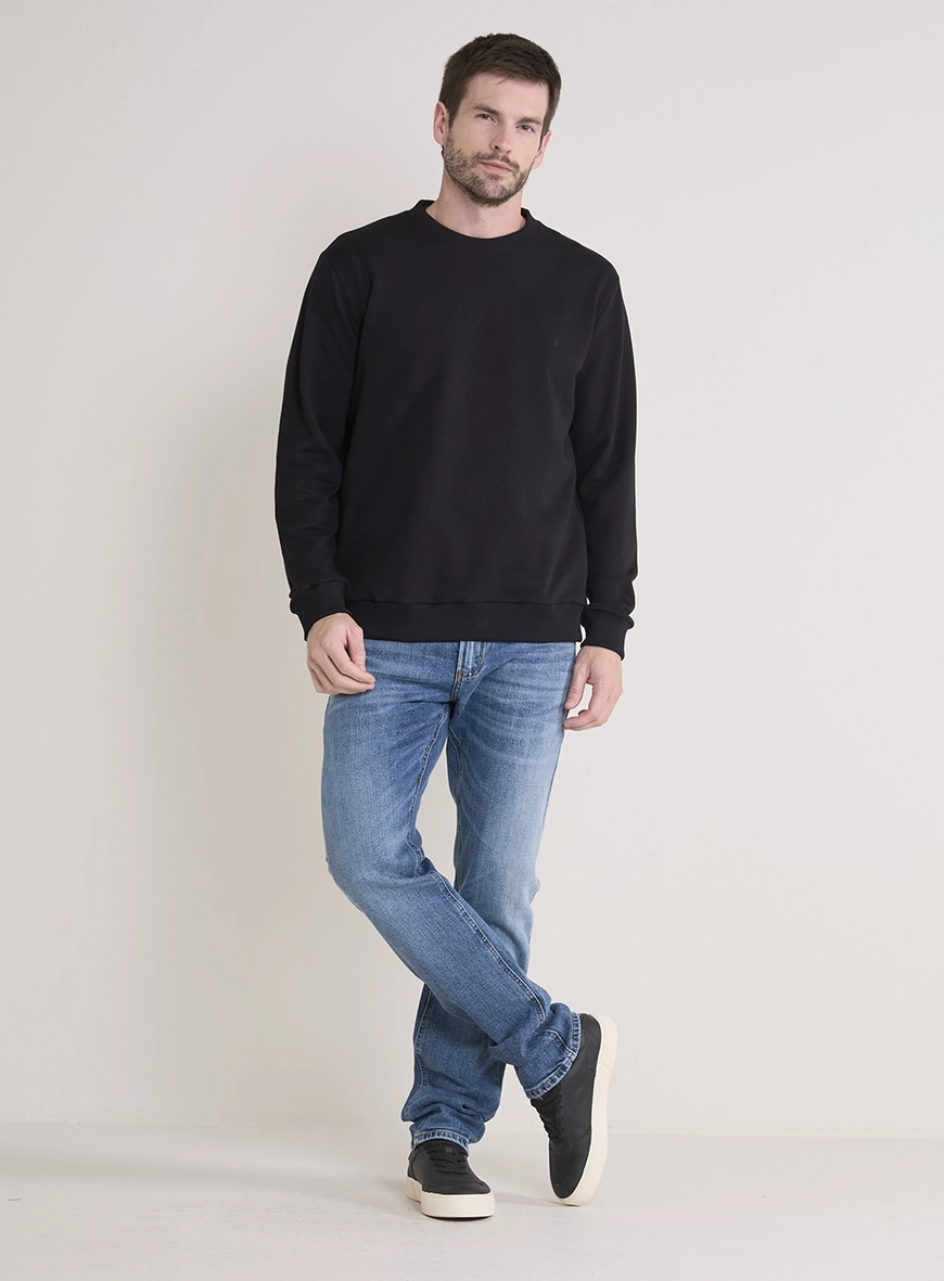 Blusão Moletom Masculino New Comfort Básico Preto 8