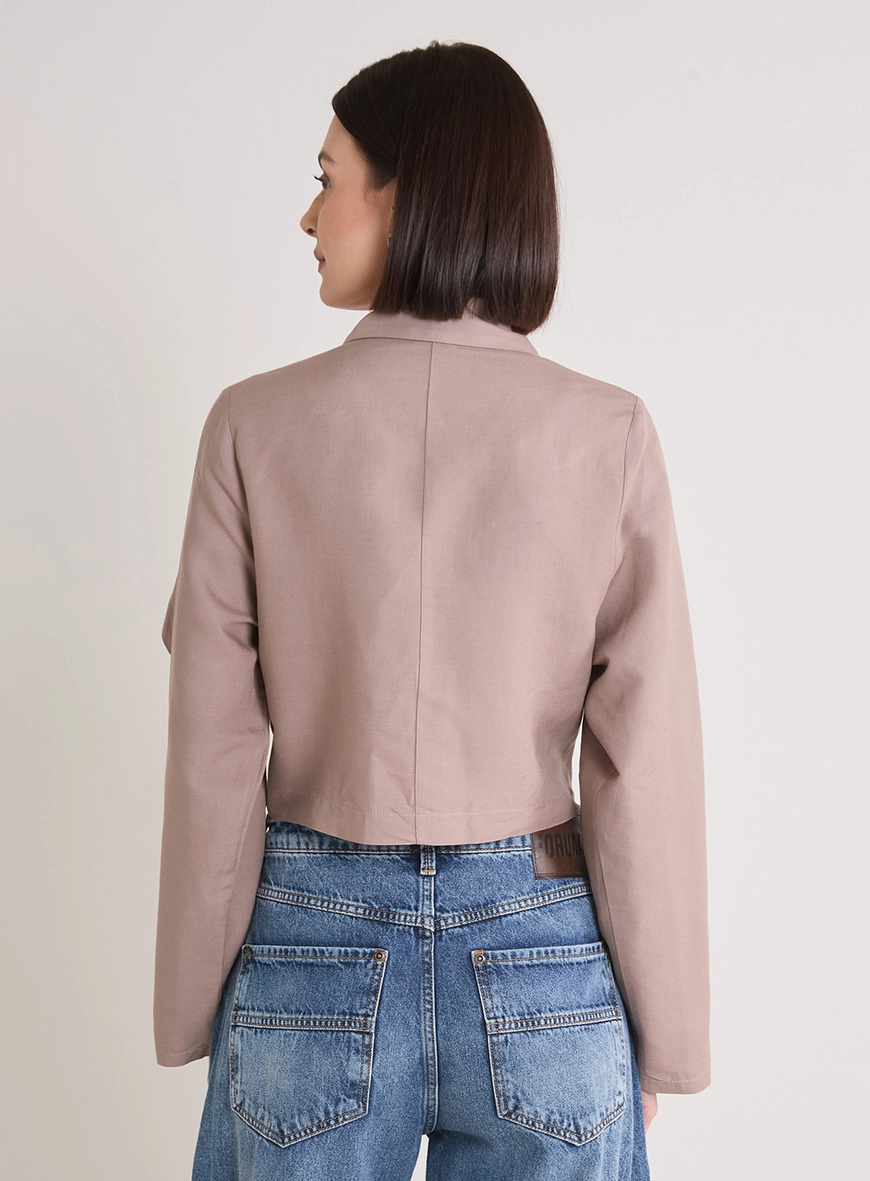 Casaco Feminino Alfaiataria Estruturado Marrom 3