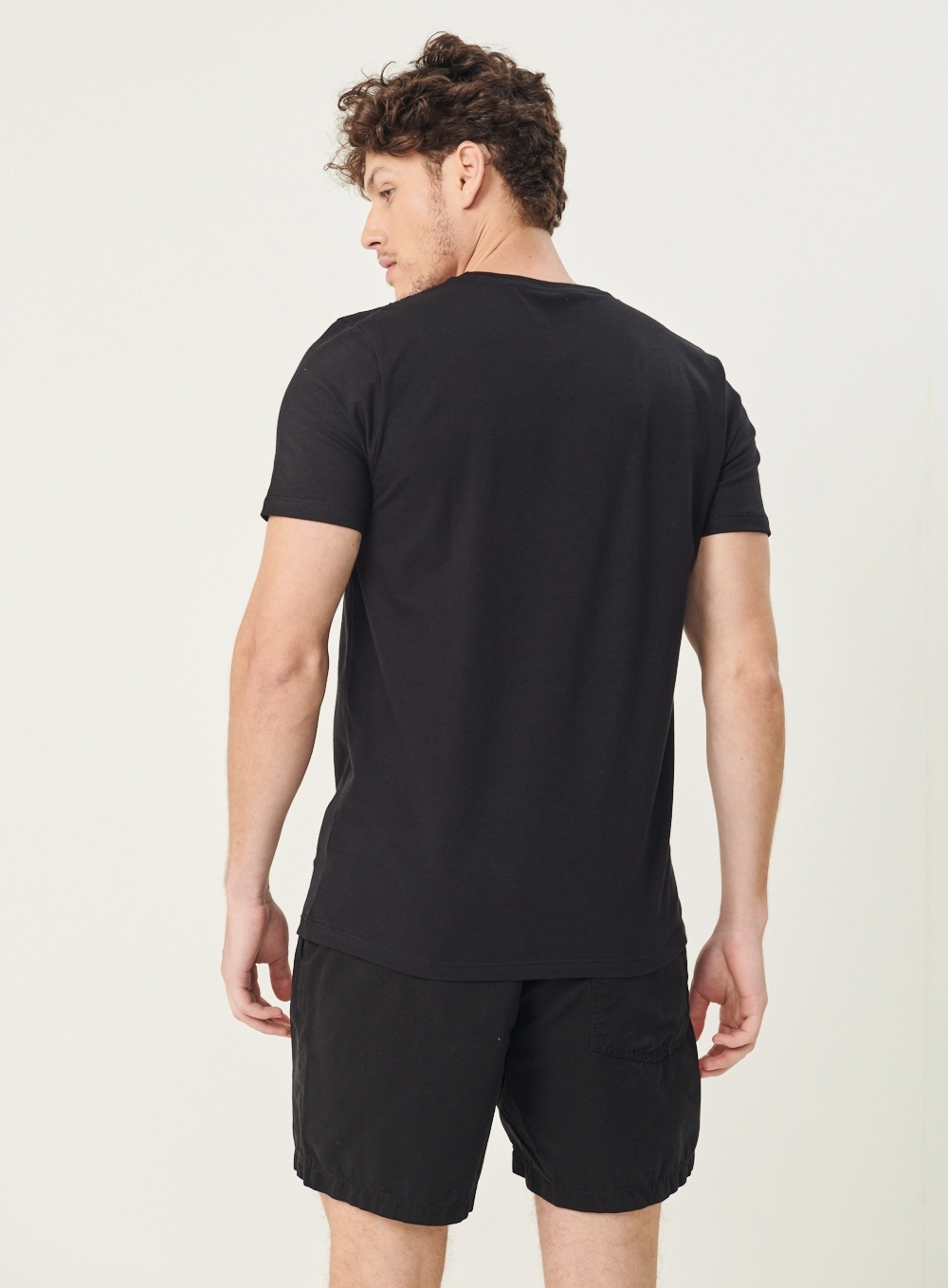 Camiseta Masculina Essential Flex Algodão Preto