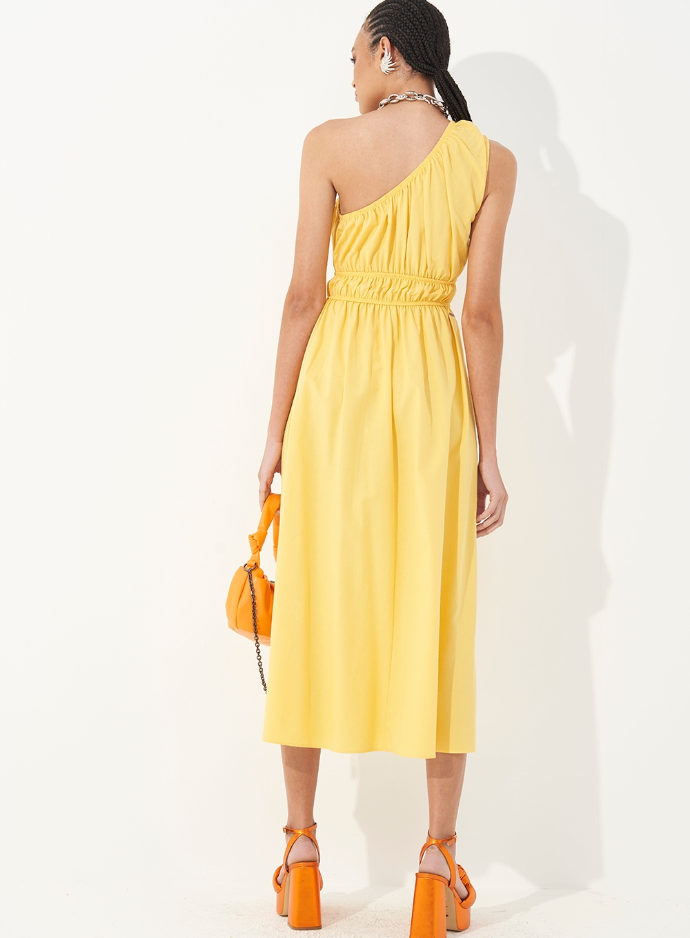Octavia Vestido Midi Liso Mujer |El Palacio De Hierro