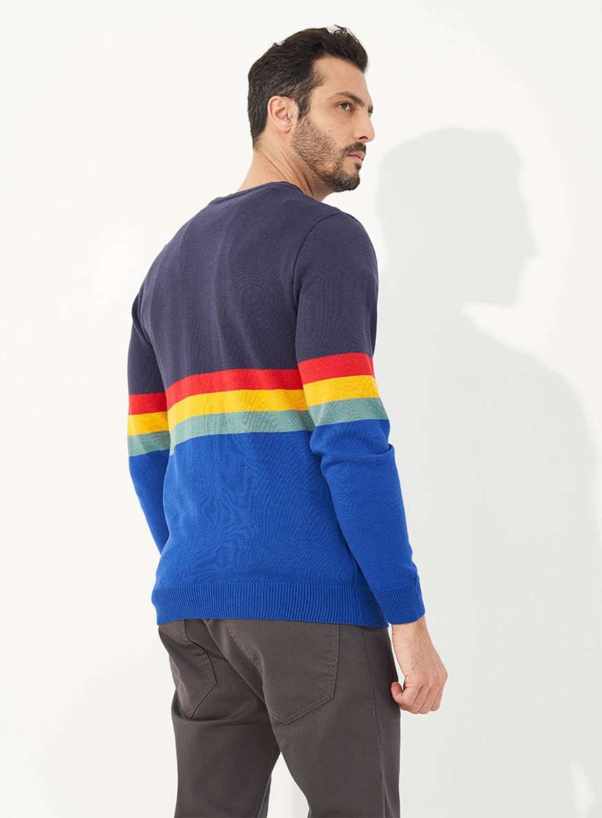 Suéter Listrado Tricô Manga Longa Colcci