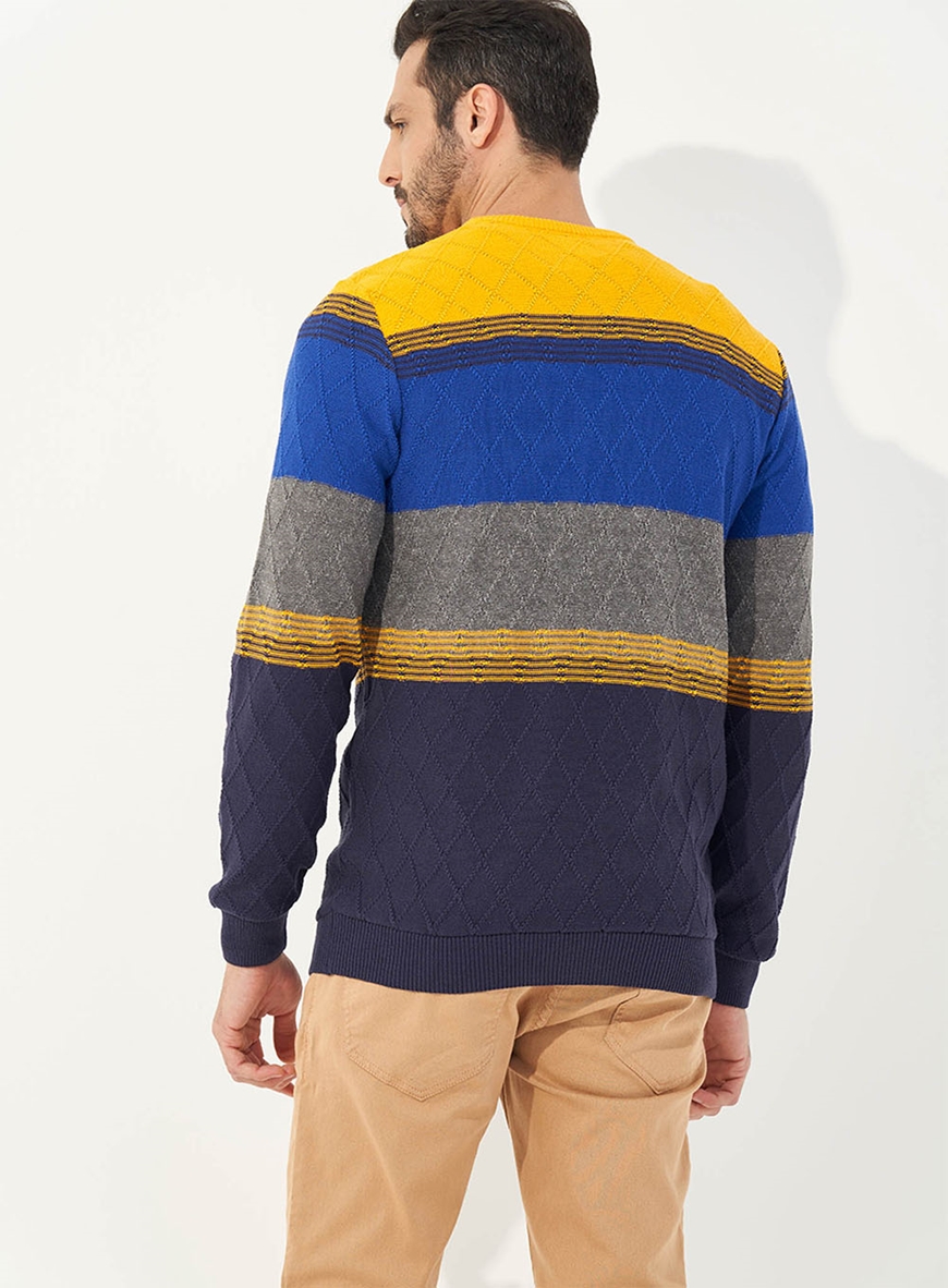 Suéter Listrado Tricô Com Bordado Colcci