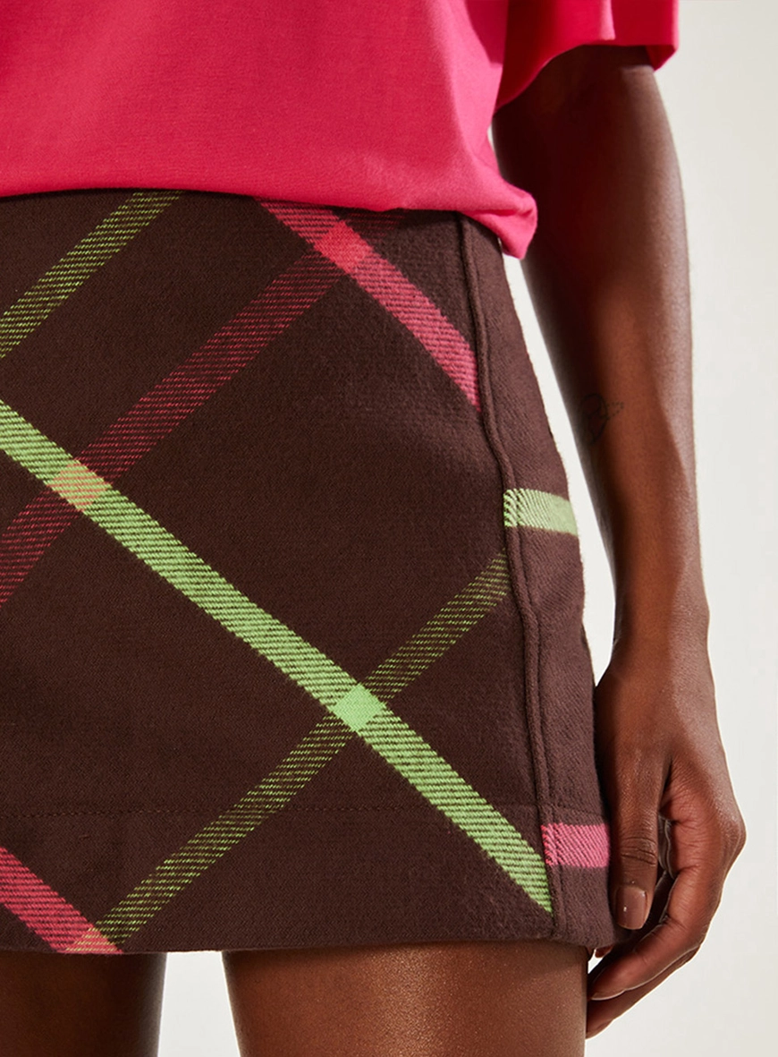 Saia Slim Xadrez Estampado 3
