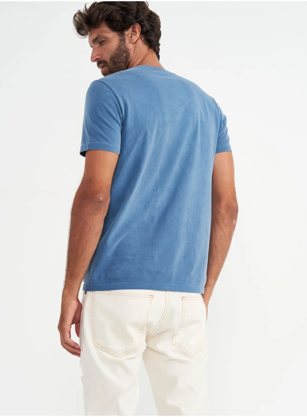 Camiseta Masculina Azul Estampada Sunset Dream Azul Windy Blue