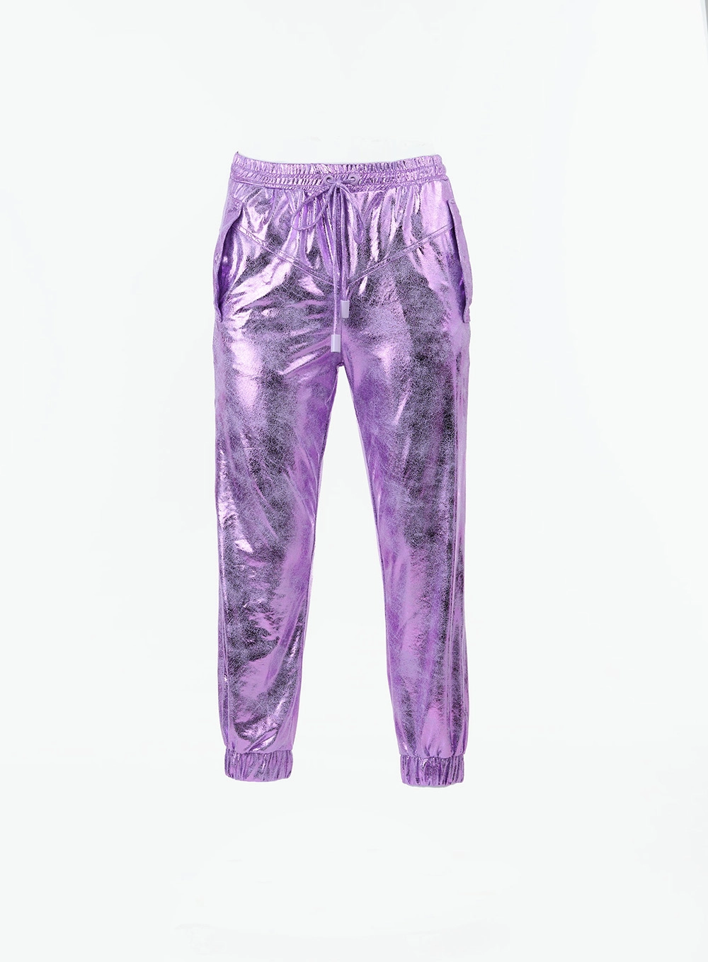 Calça Jogger Metalizada Lilás 1