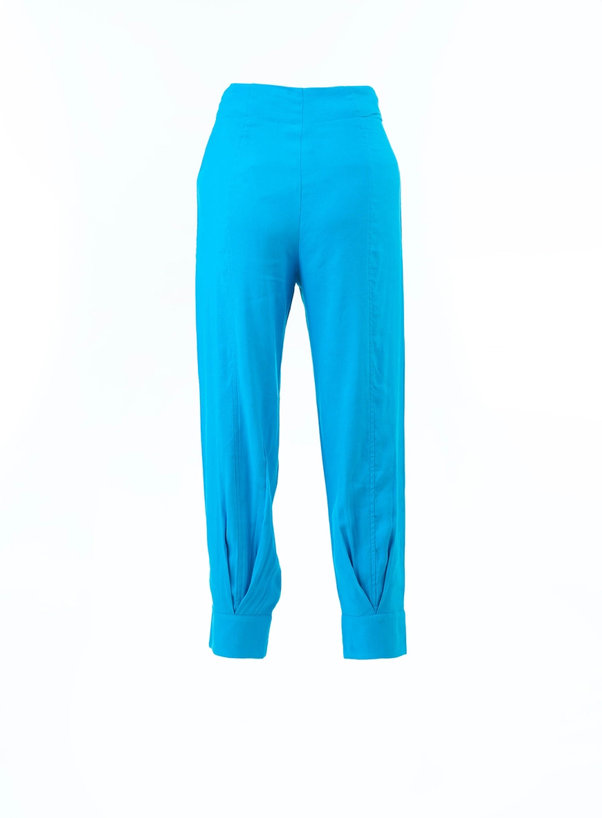 Calça Linho Com Ilhós E Faixa Azul 2