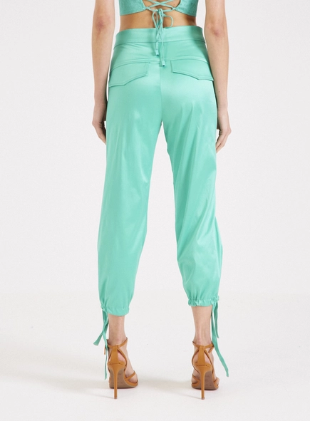 Calça Jogger Acetinada Com Amarração