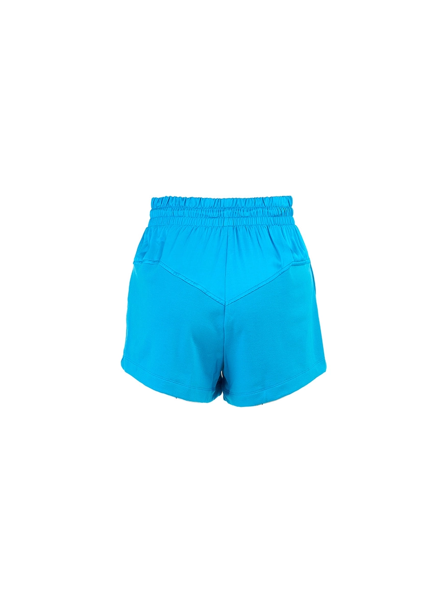 Short Comfort Cintura Alta Com Aplicação Azul 2