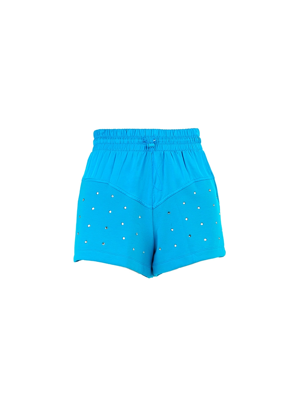 Short Comfort Cintura Alta Com Aplicação Azul 1