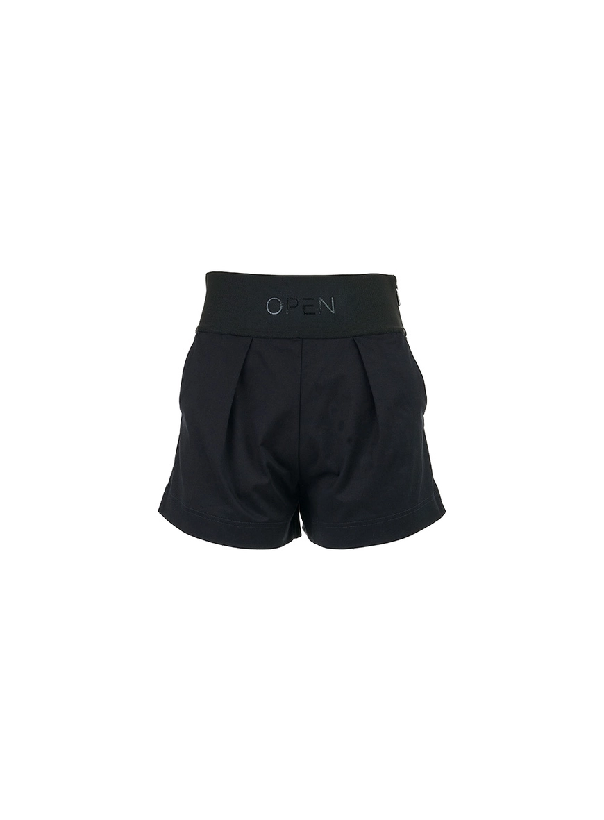 Short Open Com Elástico Preto 1