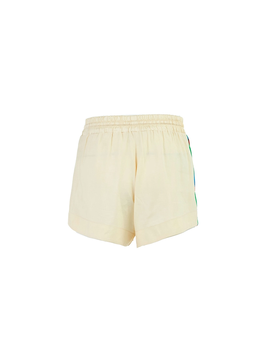 Short Comfy Com Bolsos Frontais Bege 2
