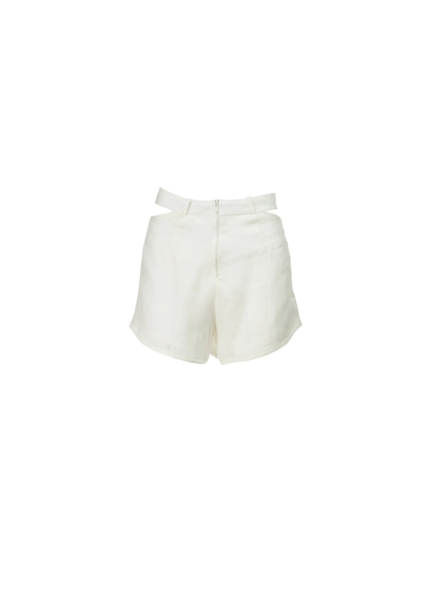 Short Linho Feminino Cintura Baixa Com Cut Out Off Shell 1