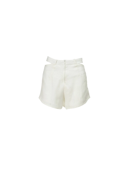 Short Linho Feminino Cintura Baixa Com Cut Out
