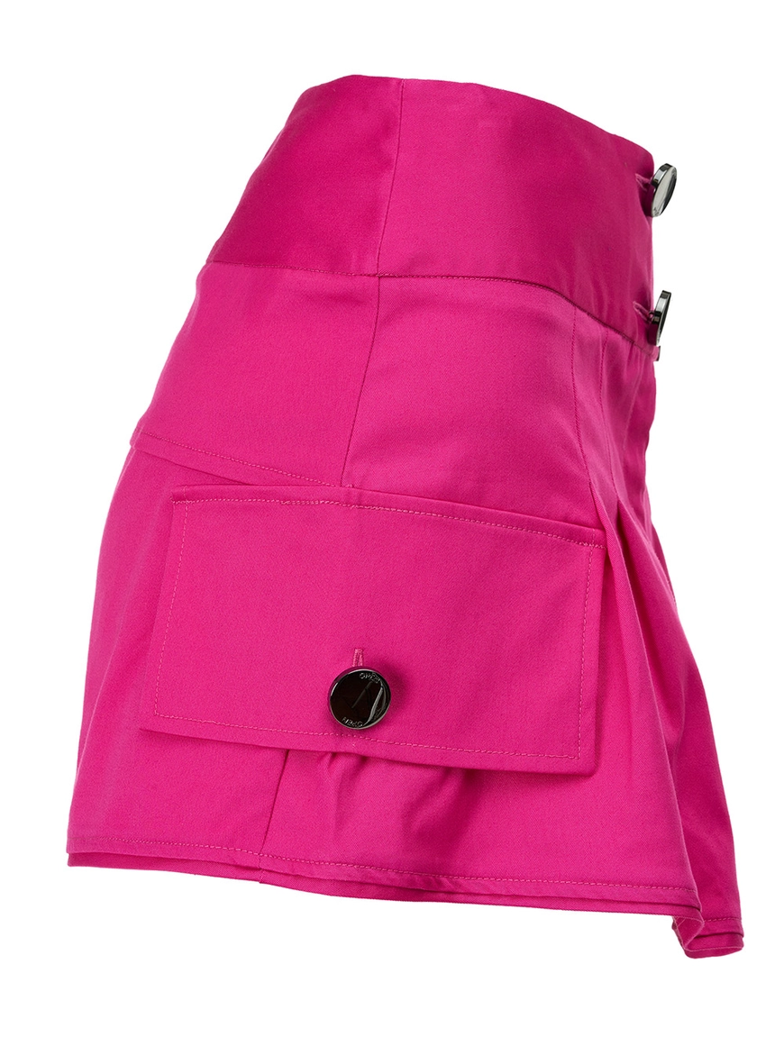 Saia Plissada Com Lapelas Rosa 4
