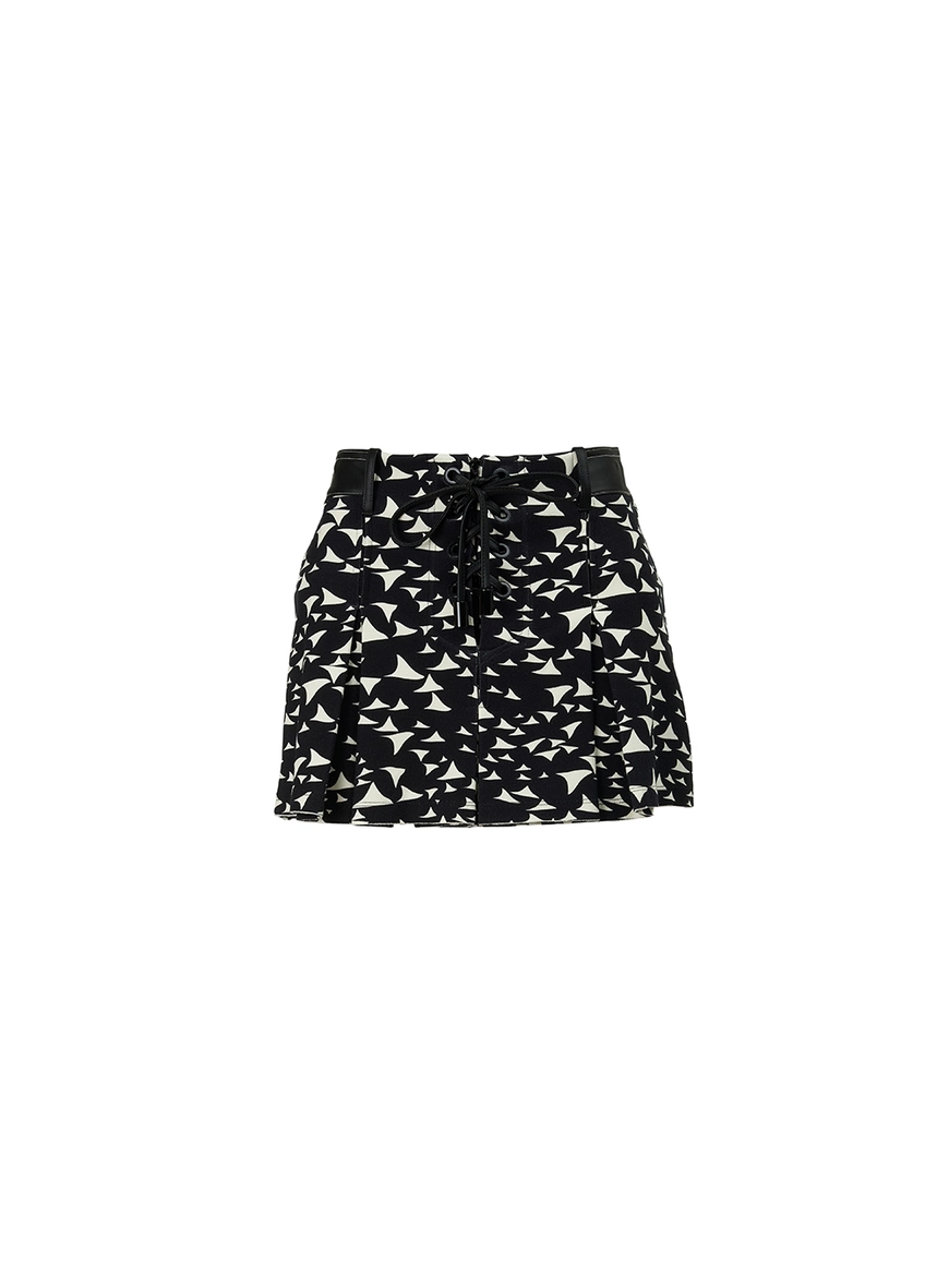 Saia Plissada Cluster Com Ilhós Estampado  2