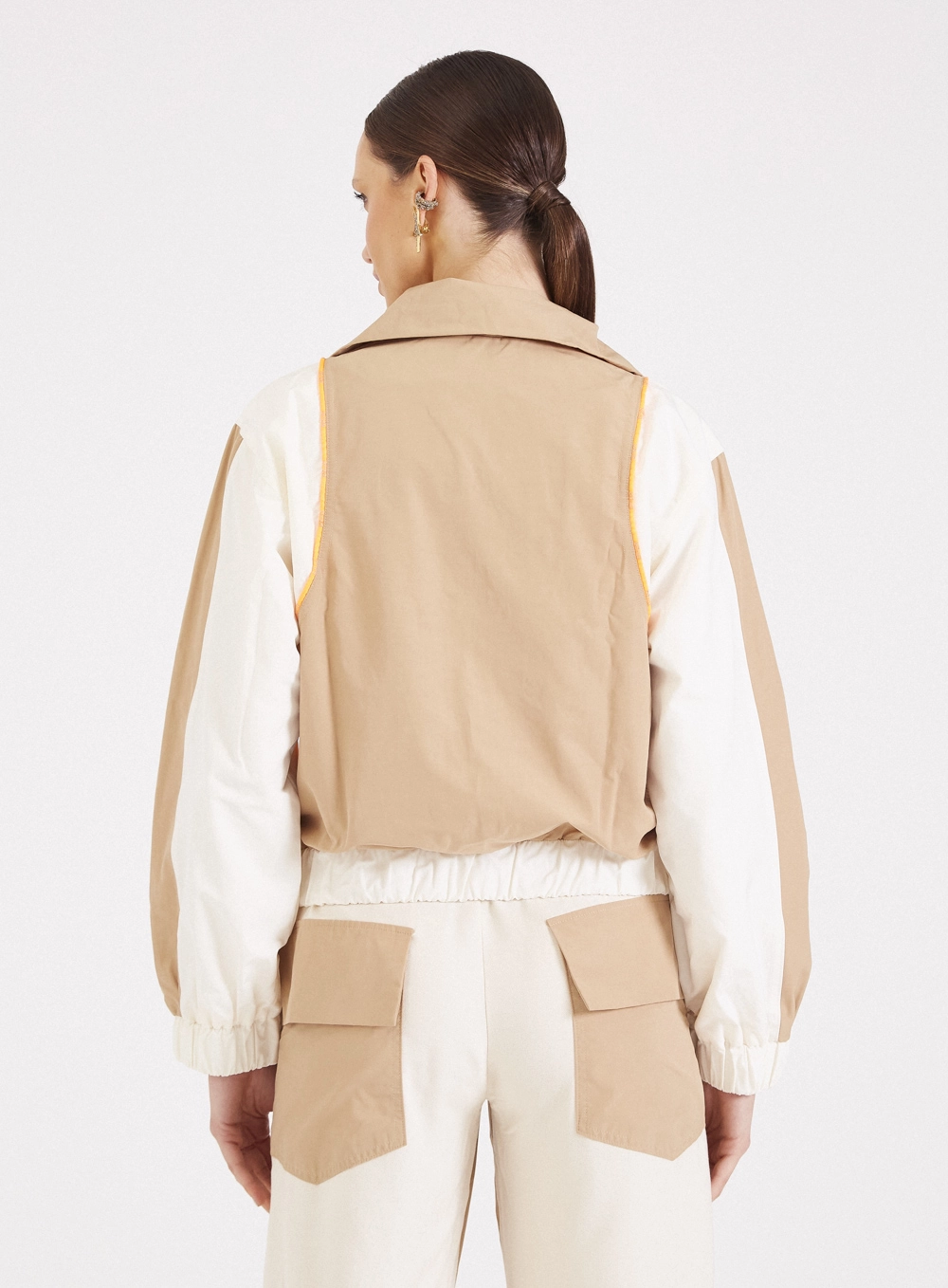 Jaqueta Bomber Azul Magnifico Bege 2