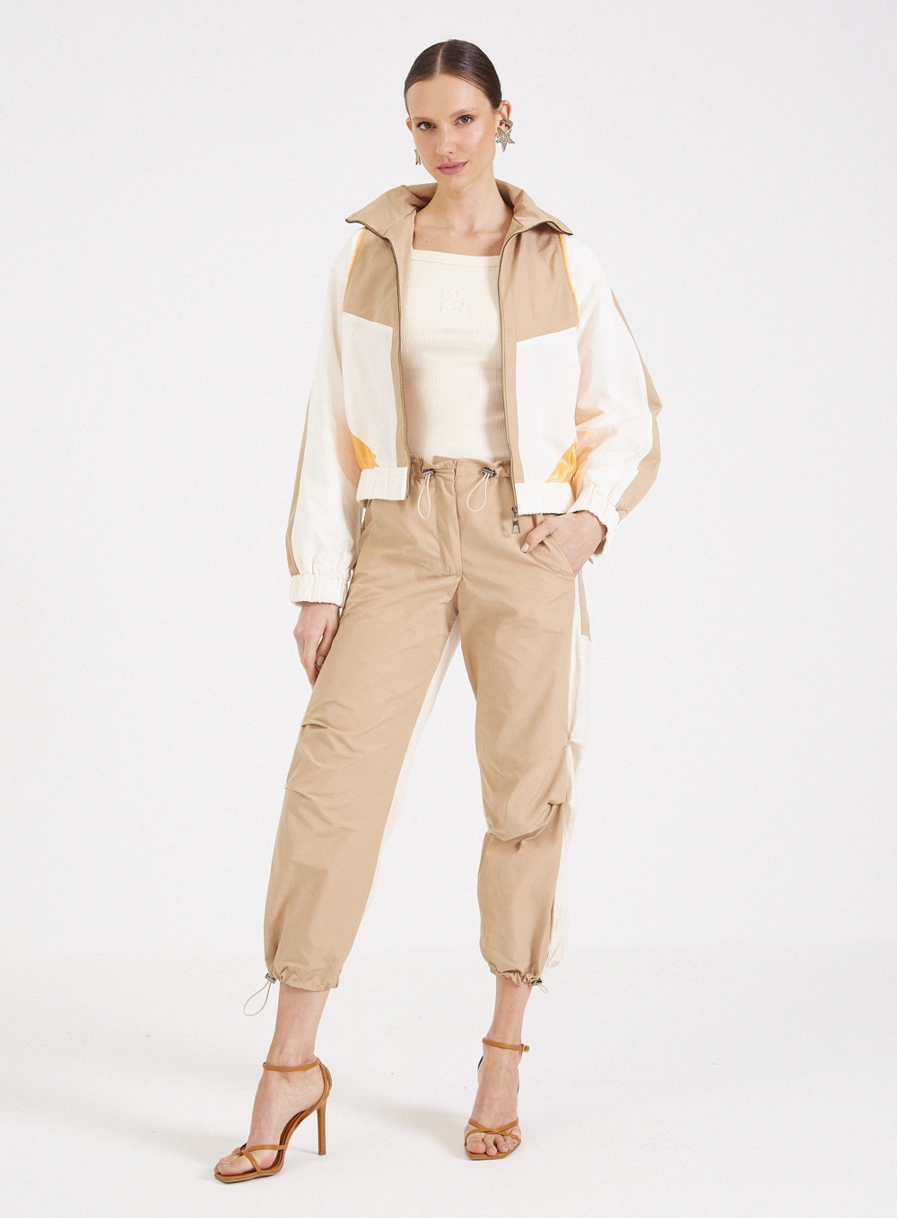 Jaqueta Bomber Azul Magnifico Bege 4
