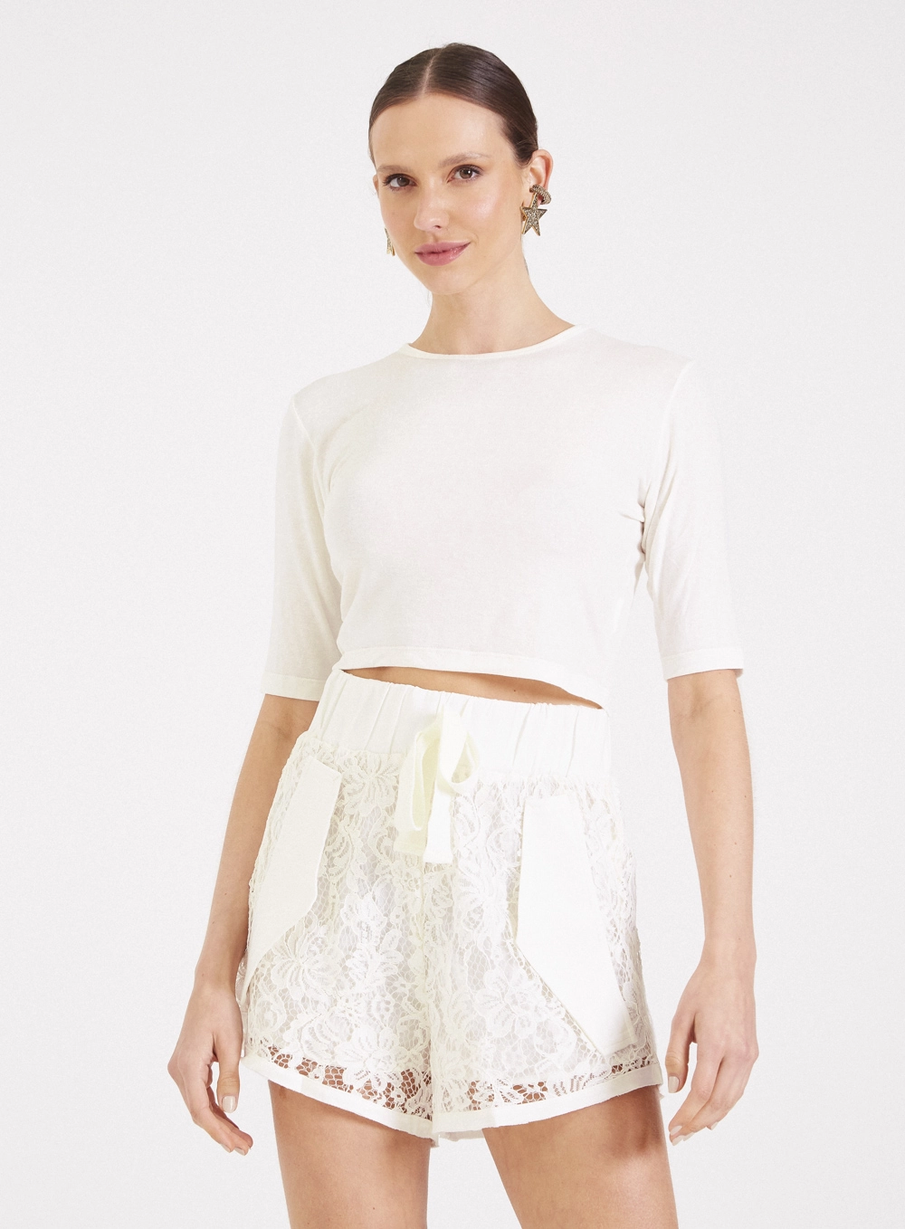 Camiseta Cropped Slim Off Shell 1
