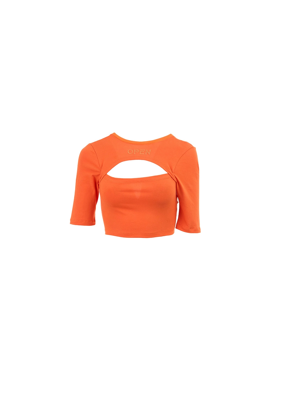 Blusa Slim Com Aplicação De Strass Em Logo Laranja 1