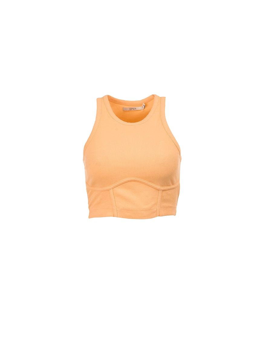 Blusa Corset Canelada Laranja 1