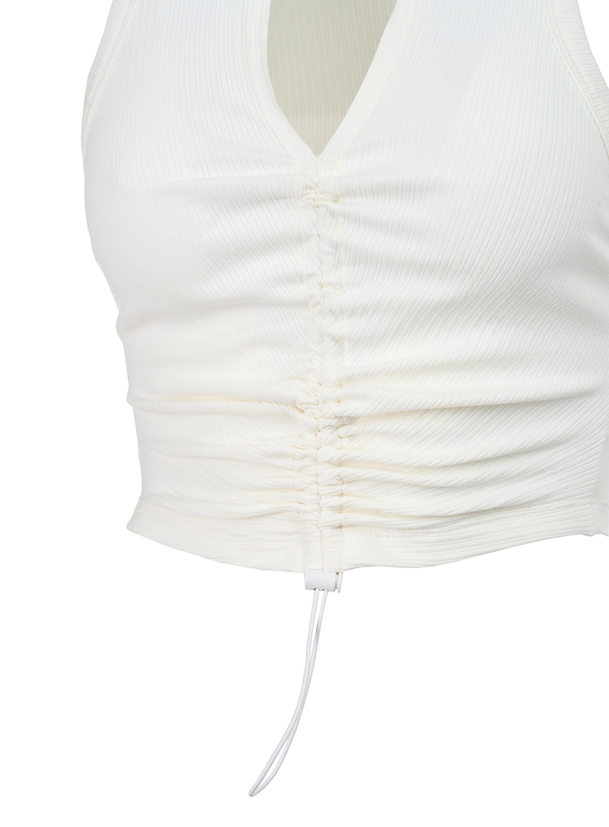 Blusa Regata Canelada Com Franzidos Off Shell 3