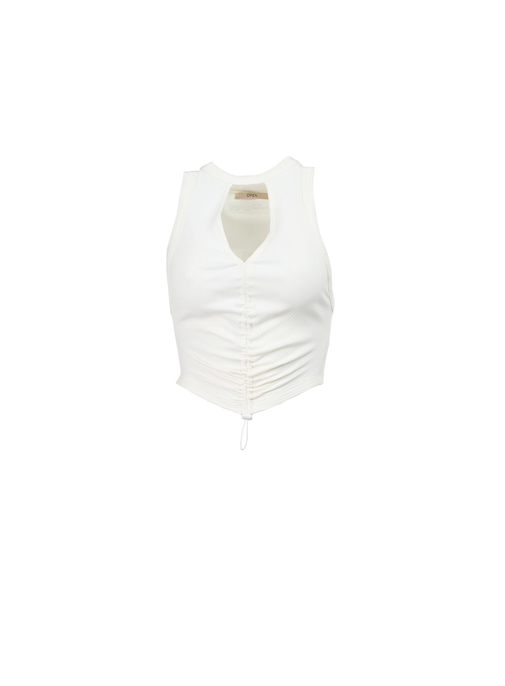 Blusa Regata Canelada Com Franzidos Off Shell 1