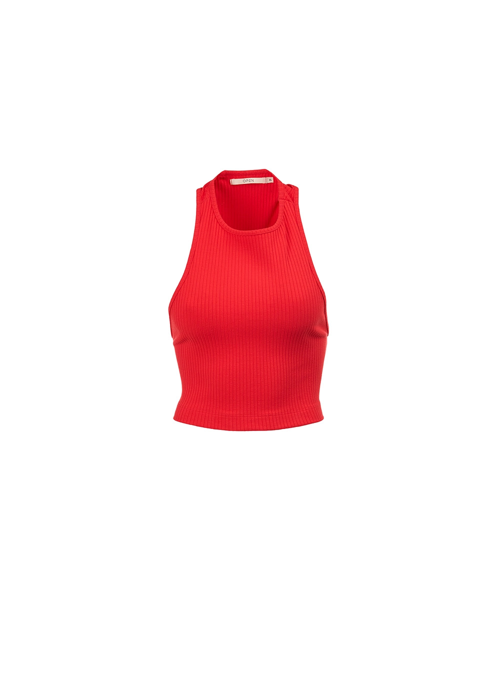 Blusa Slim Cropped Canelada Vermelho  1