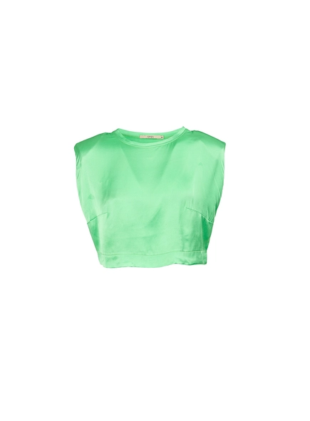 Blusa Cropped Muscle Acetinada