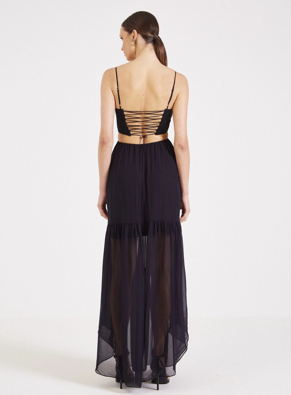 Vestido Fluído Cut Out Preto 2