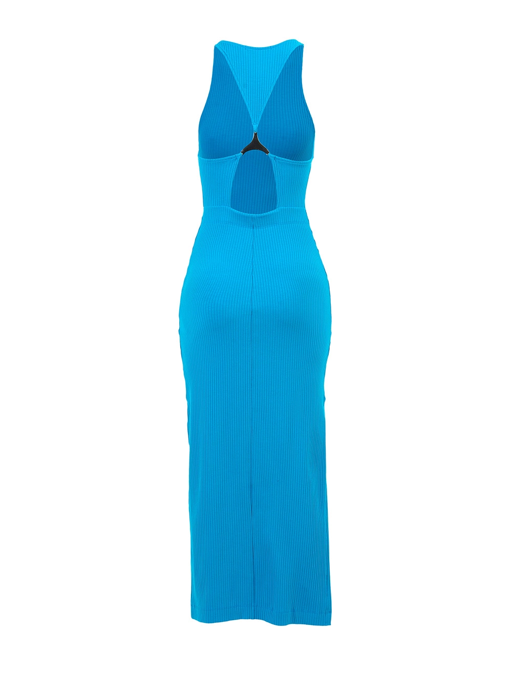 Vestido Midi Recortes Canelado Azul 2