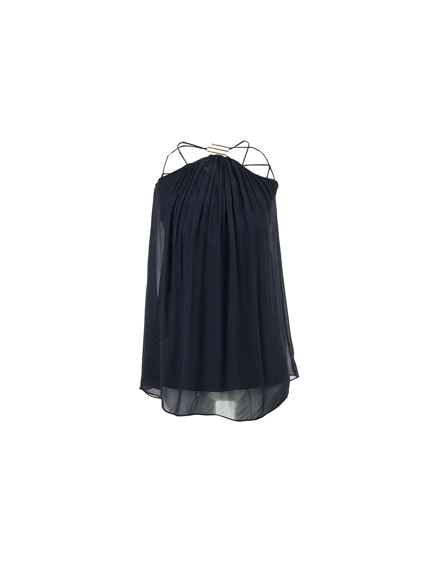 Vestido Fluído Com Amarração Preto 1