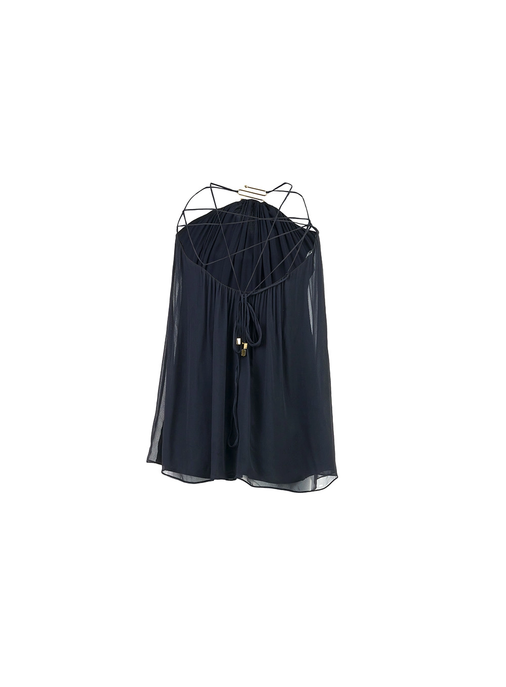 Vestido Fluído Com Amarração Preto 2