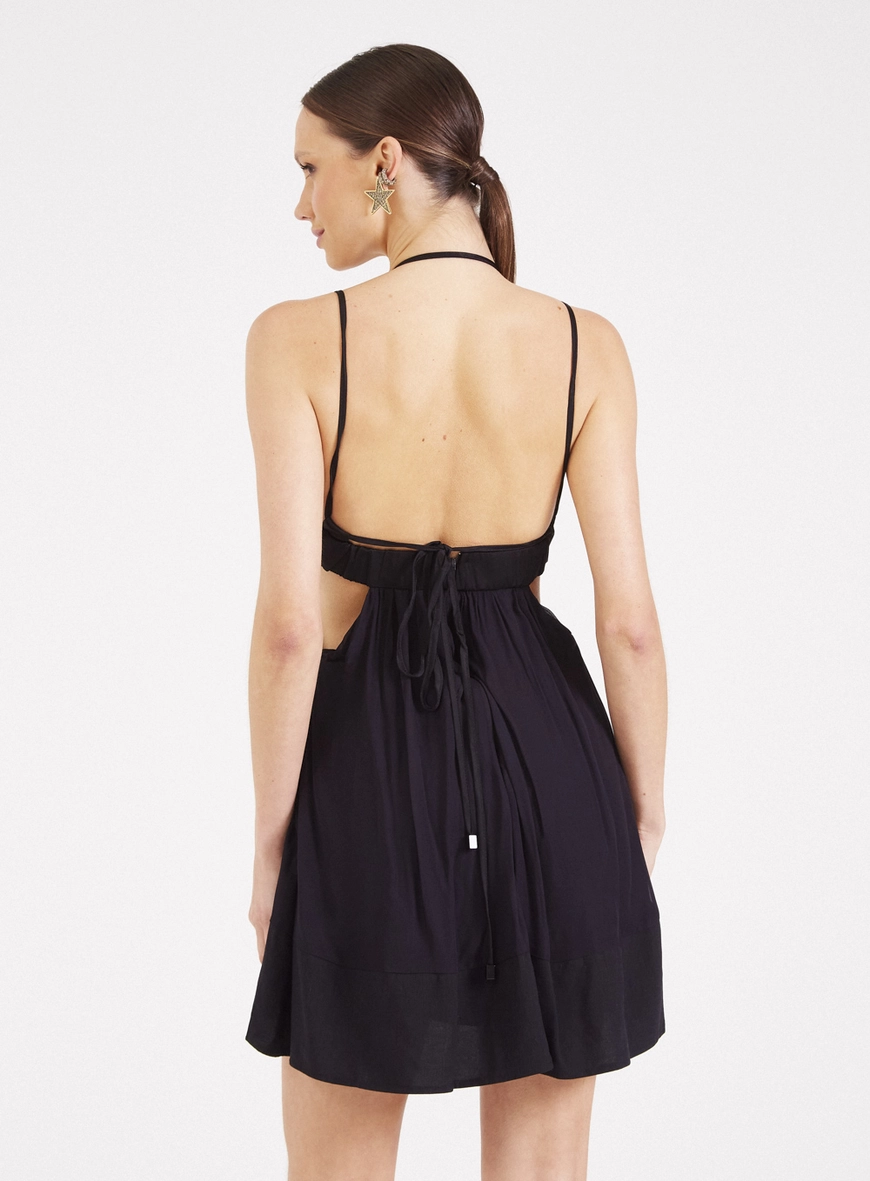 Vestido Amplo Com Amarração Preto 2