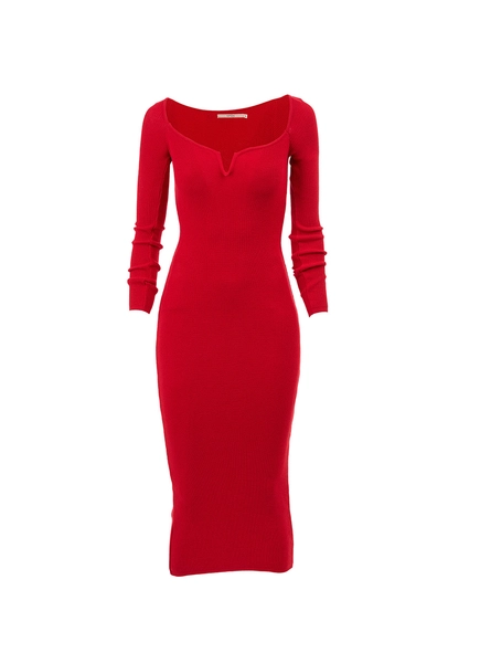 Vestido Midi Slim Em Tricô