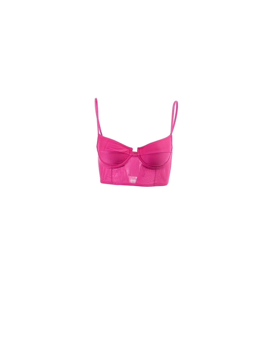 Top Estruturado Em Tule Rosa 1