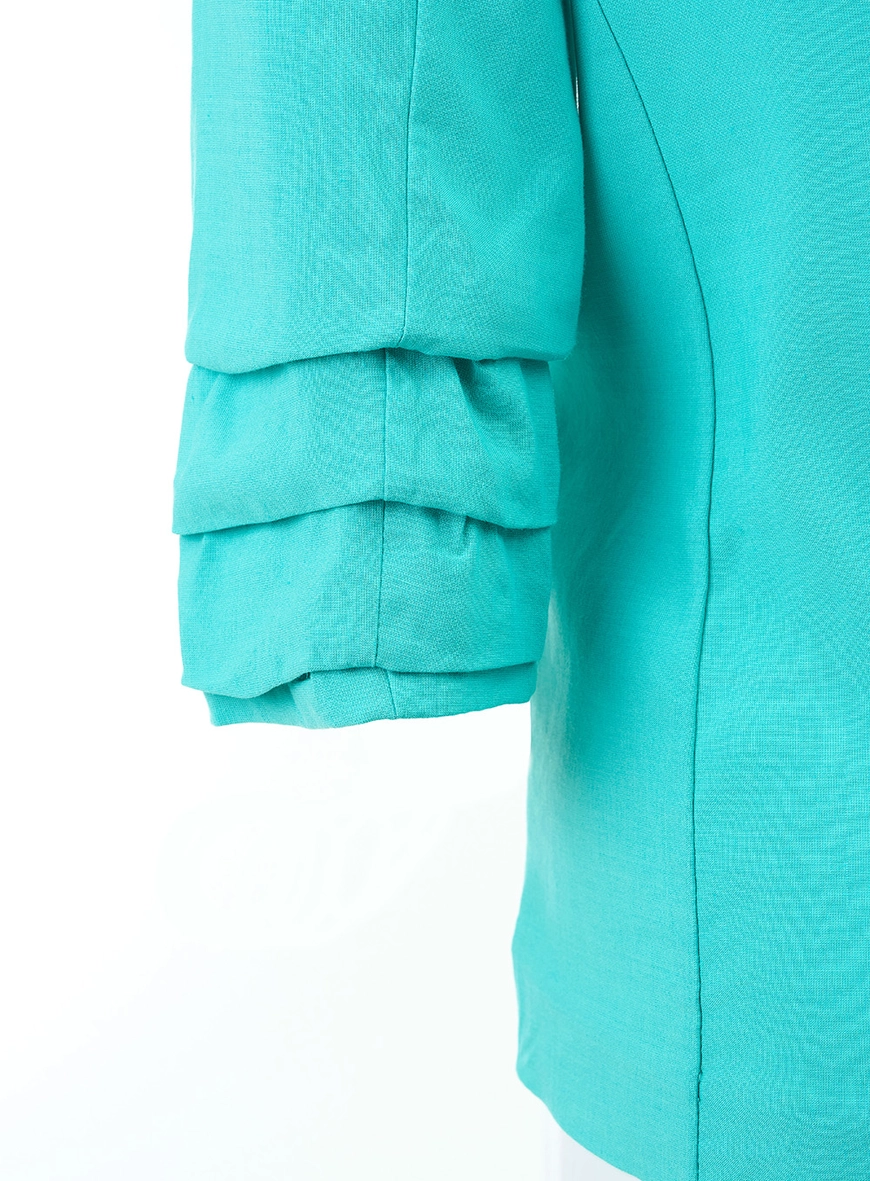 Blazer Alfaiataria Com Manga Franzida Verde 3