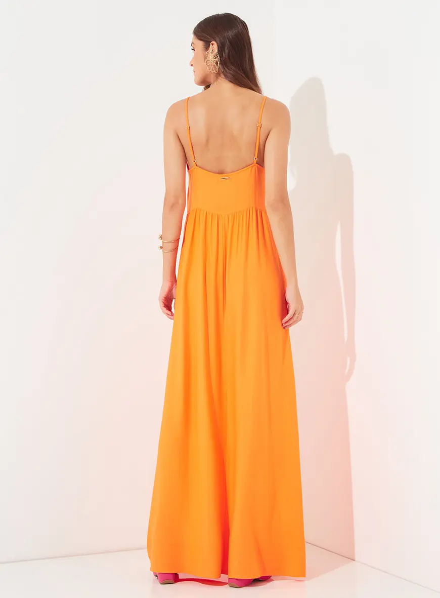 Vestido Longo Amplo Laranja 2